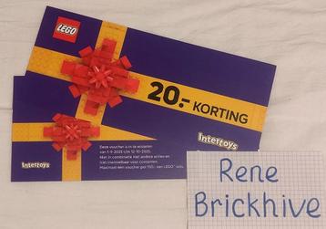 Gezocht: intertoys Lego waardebonnen €20 beschikbaar voor biedingen