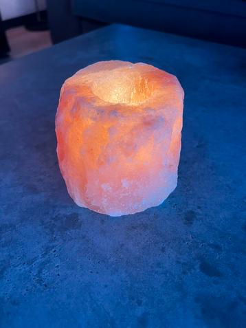 Zoutlamp waxinelicht houder 9x9 cm beschikbaar voor biedingen