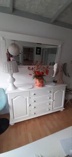 Wit dressoir met spiegel, Huis en Inrichting, Kasten | Dressoirs, Ophalen, 25 tot 50 cm