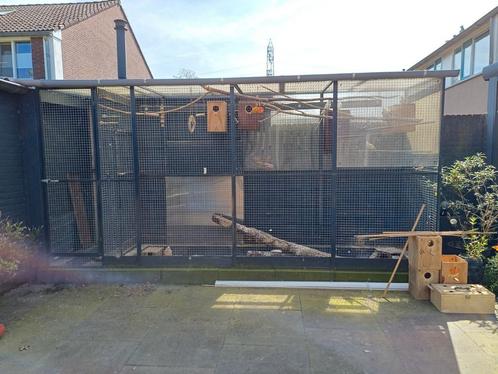 Alluminium volliere, Dieren en Toebehoren, Vogels | Hokken en Kooien, Zo goed als nieuw, Hout, Ophalen