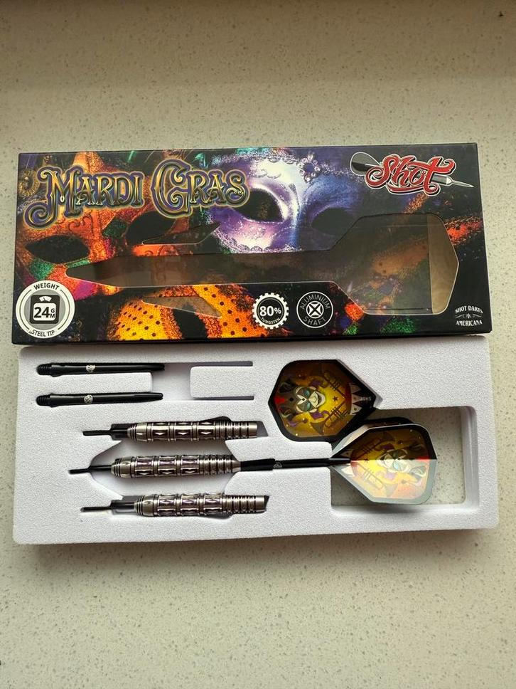 NIEUW Shot darts Americana Mardi Gras Grass 80% 24g, Sport en Fitness, Darts, Nieuw, Pijlen, Ophalen of Verzenden