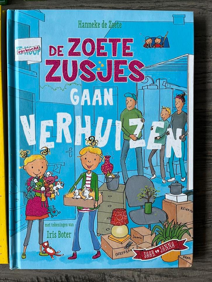Hanneke de Zoete - De Zoete Zusjes gaan verhuizen, Boeken, Kinderboeken | Jeugd | onder 10 jaar, Zo goed als nieuw, Fictie algemeen