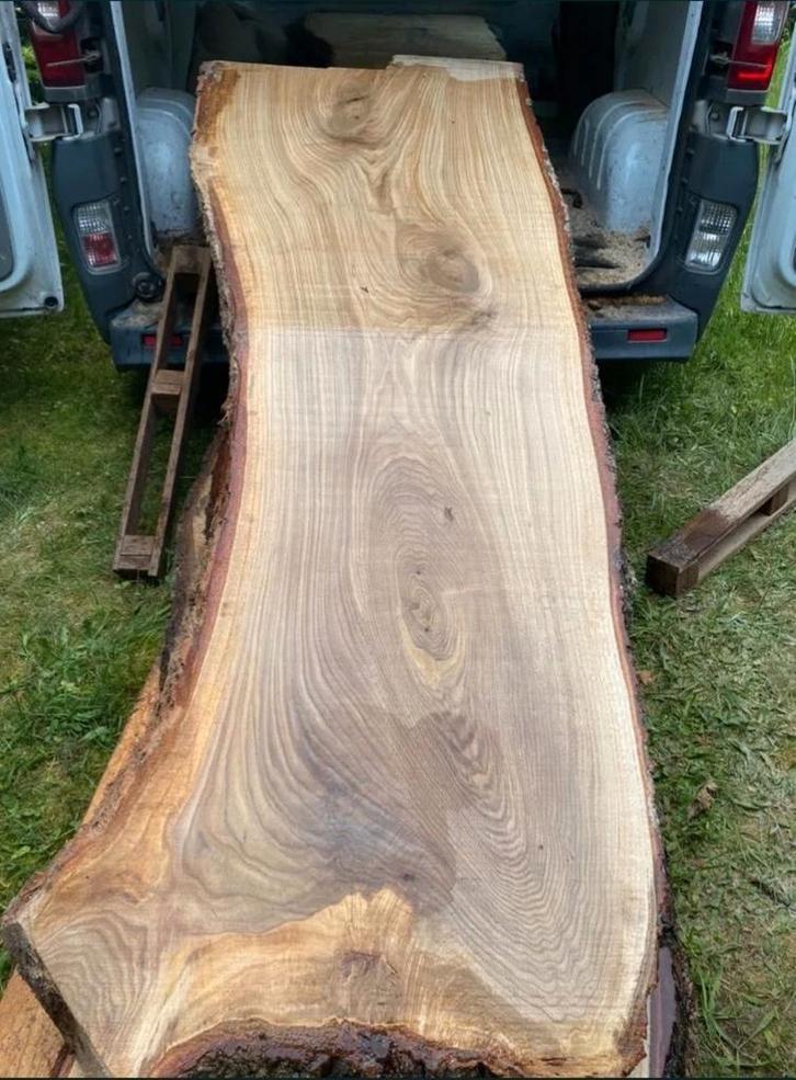 Eiken Stam - 230cm x 60-80cm x 6cm, Doe-het-zelf en Verbouw, Hout en Planken, Plank, Eiken, Minder dan 200 cm, 50 mm of meer, Ophalen of Verzenden