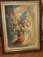 Bloemenschilderij - 85x65 cm, Antiek en Kunst, Verzenden