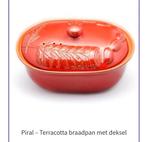 Piral Terracotta Braadpan met Deksel - Zo Goed Als Nieuw, Ophalen of Verzenden, Zo goed als nieuw, Overige materialen, Koekenpan of Braadpan