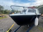 Polyester boot met trailer en yamaha 15pk 4Takt, Watersport en Boten, Ophalen, 10 tot 30 pk, Zo goed als nieuw, 3 tot 6 meter