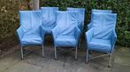 6x Montis Chaplin leren stoelen., Huis en Inrichting, Stoelen, Blauw, Leer, Ophalen of Verzenden, Zo goed als nieuw