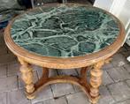 Vintage groen marmeren salontafel rond, Antiek en Kunst, Antiek | Meubels | Tafels, Ophalen of Verzenden