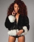 Stijlvolle bontjas maat M, Kleding | Dames, Jassen | Winter, Ophalen of Verzenden, Zo goed als nieuw, Maat 38/40 (M), Zwart