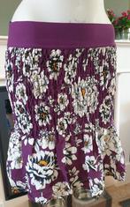 Anna aubergine paars bloemen rok M 38 40 Gratis Verzenden, Kleding | Dames, Rokken, Maat 38/40 (M), Paars, Zo goed als nieuw, Knielengte