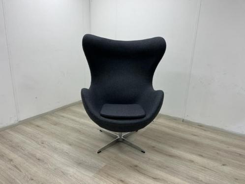 Fauteuil antraciet grijs gestoffeerd EGG fauteuil, Huis en Inrichting, Fauteuils, Nieuw, Metaal, Stof, 75 tot 100 cm, 75 tot 100 cm