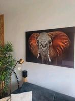 Mooi Glasschilderij Olifant 120x80, Huis en Inrichting, Ophalen, Zo goed als nieuw, Schilderij, 100 tot 125 cm