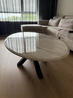 Ovale salontafel en eettafel marmerlook, 4 eetstoelen, Huis en Inrichting, Tafels | Salontafels, 100 tot 150 cm, Ophalen of Verzenden