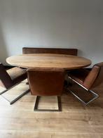 eetstoelen rvs en bankje, Ophalen, Nieuw, Leer