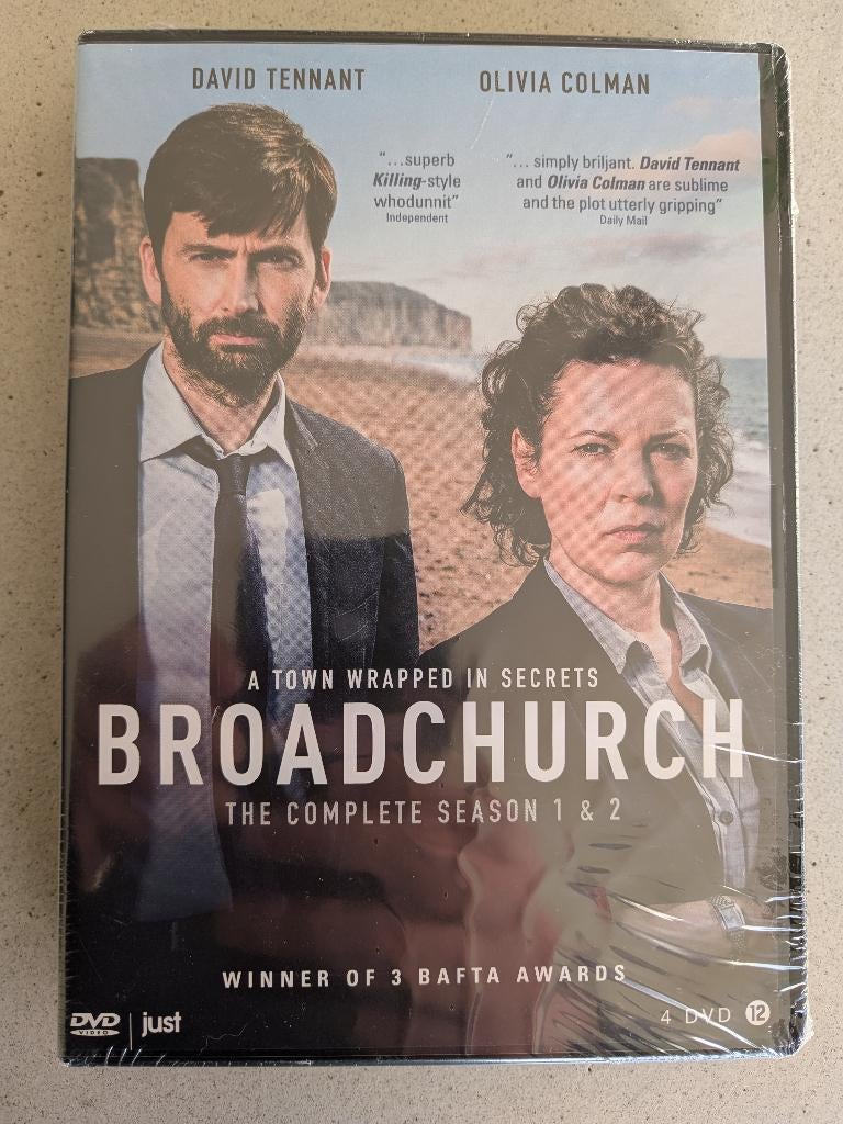 Broadchurch - The complete Season 1 & 2 4 DVD NLO geseald, Cd's en Dvd's, Dvd's | Tv en Series, Alle leeftijden, Boxset, Drama