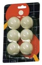 Tafeltennisballen, 6 ballen op blister. 50 krt., Sport en Fitness, Tafeltennis, Nieuw, Net, Batje(s) of Balletje(s), Ophalen