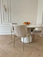 4x Westwing Tess Stoel - Lichtbeige Velvet, Huis en Inrichting, Stoelen, Overige kleuren, Ophalen of Verzenden, Zo goed als nieuw