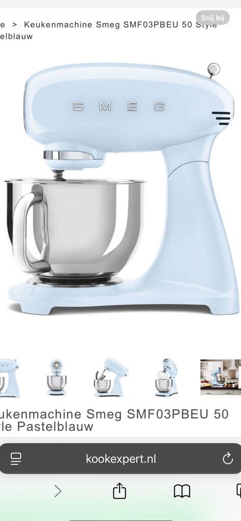 Smeg SMF03PBEU, Witgoed en Apparatuur, Keukenmixers, Nieuw, 4 liter of meer, 3 snelheden of meer, Ophalen of Verzenden