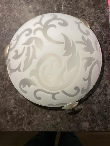 Plafondlamp Glas met Bloemmotief beschikbaar voor biedingen