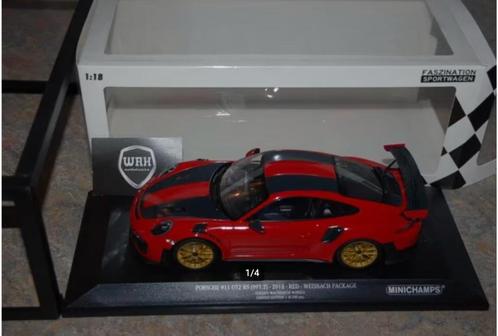 PORSCHE 911 GT2 RS red / gold wheels Minichamps WRH, Hobby en Vrije tijd, Modelauto's | 1:18, Zo goed als nieuw, Auto, MiniChamps