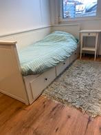 Ikea Hemnes bed, uitschuifbaar tot 2-persoonsbed, 3 lades, Huis en Inrichting, Ophalen, Eenpersoons, Wit, Zo goed als nieuw
