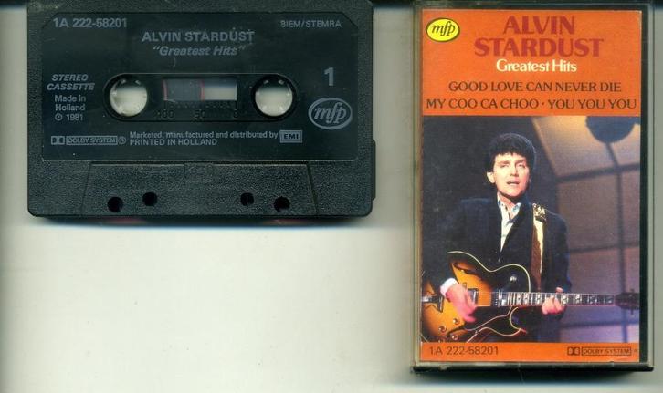 Alvin Stardust – Greatest Hits 12 nrs cassette 1981 ZGAN, Cd's en Dvd's, Cassettebandjes, Zo goed als nieuw, Origineel, Pop, 1 bandje