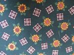 stof/groen/patchwork/katoen/zonnebloemen/quilt/country/, Hobby en Vrije tijd, Stoffen en Lappen, Nieuw, Ophalen of Verzenden, 30 tot 120 cm