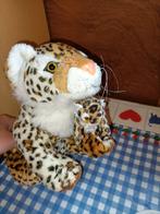Tijger mama met kind in bek knuffel 30 cm groot, Ophalen of Verzenden