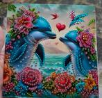 Gemaakte Dolfijn kaart, Daimend painting., Ophalen of Verzenden