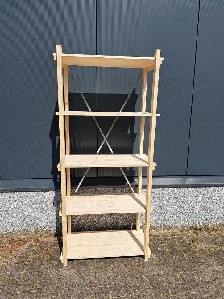 massiefhouten boekenrek van vurenhout 180x40x 80 cm., Huis en Inrichting, Woonaccessoires | Wandplanken en Boekenplanken, Nieuw