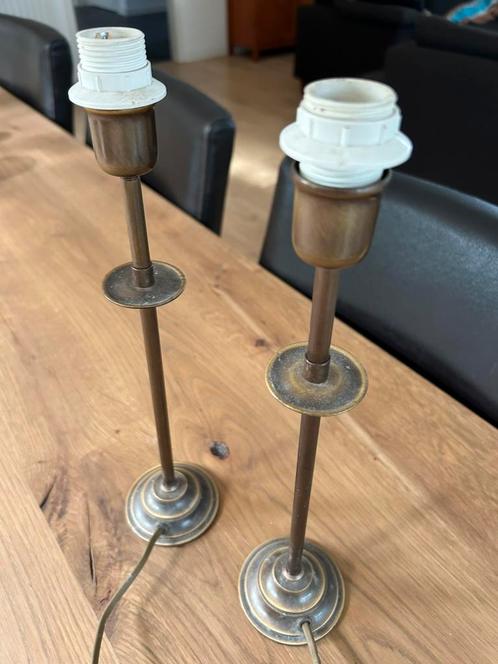 Lamp, voet, 2 stuks, Huis en Inrichting, Lampen | Tafellampen, Gebruikt, Minder dan 50 cm, Metaal, Stof, Overige materialen, Ophalen of Verzenden