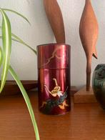 Vintage Japans gelakt theebusje Chazutsu decor vogels 30s, Verzenden, Gebruikt, Thee, Overige merken