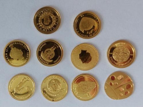 10 verschillende gouden muntjes van 0,5 gram netto, Postzegels en Munten, Edelmetalen en Baren, Goud, Ophalen of Verzenden