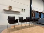 4 als nieuw Zanotta Zia eetkamerstoel leer design stoel, Huis en Inrichting, Stoelen, Bruin, Leer, Ophalen of Verzenden, Zo goed als nieuw
