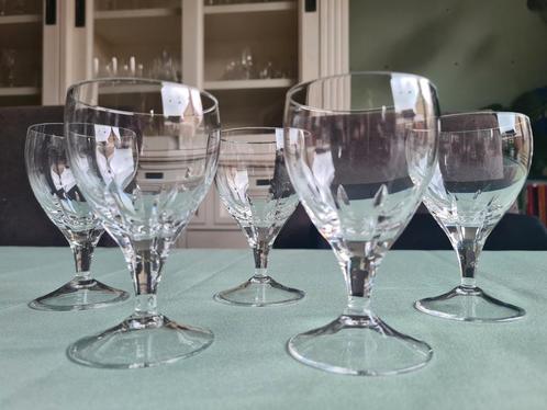 5 loodkristallen sherry/ port glazen met prachtig slijpsel, Antiek en Kunst, Antiek | Glas en Kristal, Ophalen of Verzenden