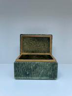 Vintage Alabaster Kistje ‘Verde’, kistje marmer, natuursteen, Antiek en Kunst, Ophalen of Verzenden