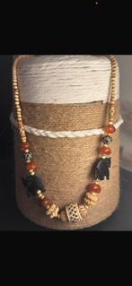 Authentieke handgemaakte ketting met agaat, bot, Ophalen of Verzenden, Zo goed als nieuw, Steen of Mineraal