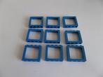 Lego ramen  1 x 4 x 3 Train blauw 9 stuks, Gebruikt, Ophalen of Verzenden, Lego, Losse stenen