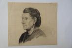 tekening portret van een oudere vrouw door Coosje Guilleron, Antiek en Kunst, Verzenden