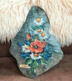 Vintage Wildflowers schilderij op stuk Leisteen., Ophalen of Verzenden