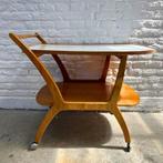 Barcart, serveerwagen, trolley teakhout, wit blad midcentury, Ophalen, Gebruikt, Onbekend, Onbekend