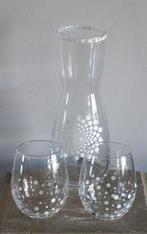 waterkan met 2 gazen met stipjes patroon, Glas of Glazen, Gebruikt, Ophalen of Verzenden, Wedgwood