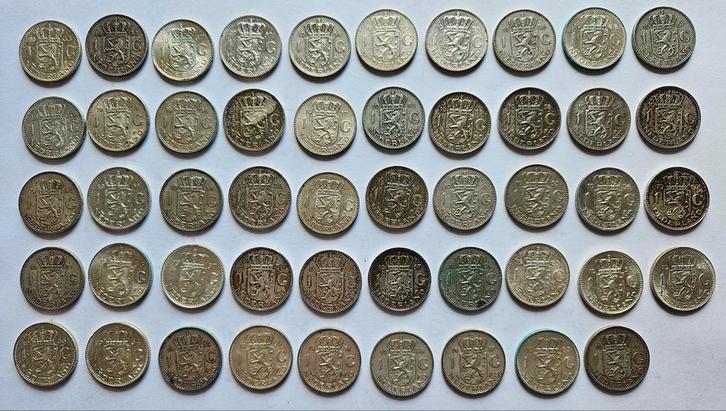 49 Zilveren Juliana guldens., Postzegels en Munten, Munten | Nederland, Setje, 1 gulden, Koningin Juliana, Zilver, Ophalen of Verzenden