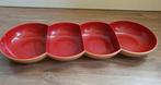 Vintage Tupperware Allegra Tapasschaal Rood/Goudkleurig, Kunststof, Schaal, Ophalen of Verzenden, Zo goed als nieuw