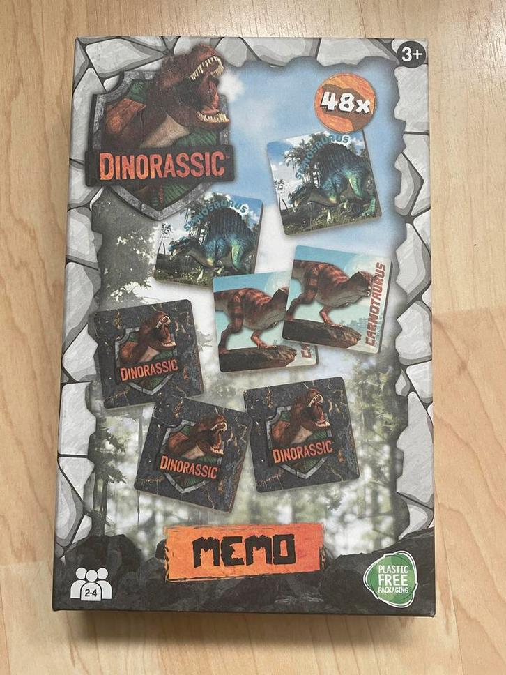Dinorassic Memory Spel - Dino's!, Hobby en Vrije tijd, Gezelschapsspellen | Bordspellen, Zo goed als nieuw, Een of twee spelers