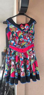 Carnvals jurk Pop-art met Diadeem - Maat 46, Kleding | Dames, Overige kleuren, Maat 46/48 (XL) of groter, Ophalen of Verzenden