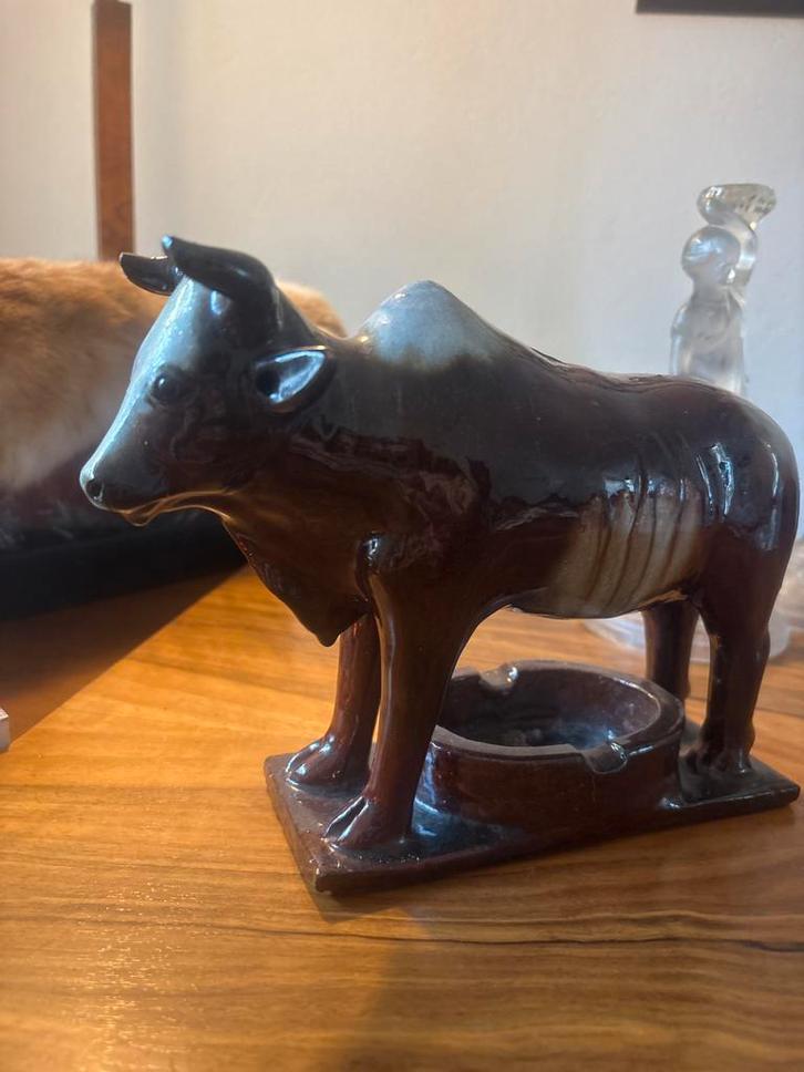 Vintage Stieren Asbak en spaarpot Keramiek, Antiek en Kunst, Kunst | Beelden en Houtsnijwerken, Ophalen