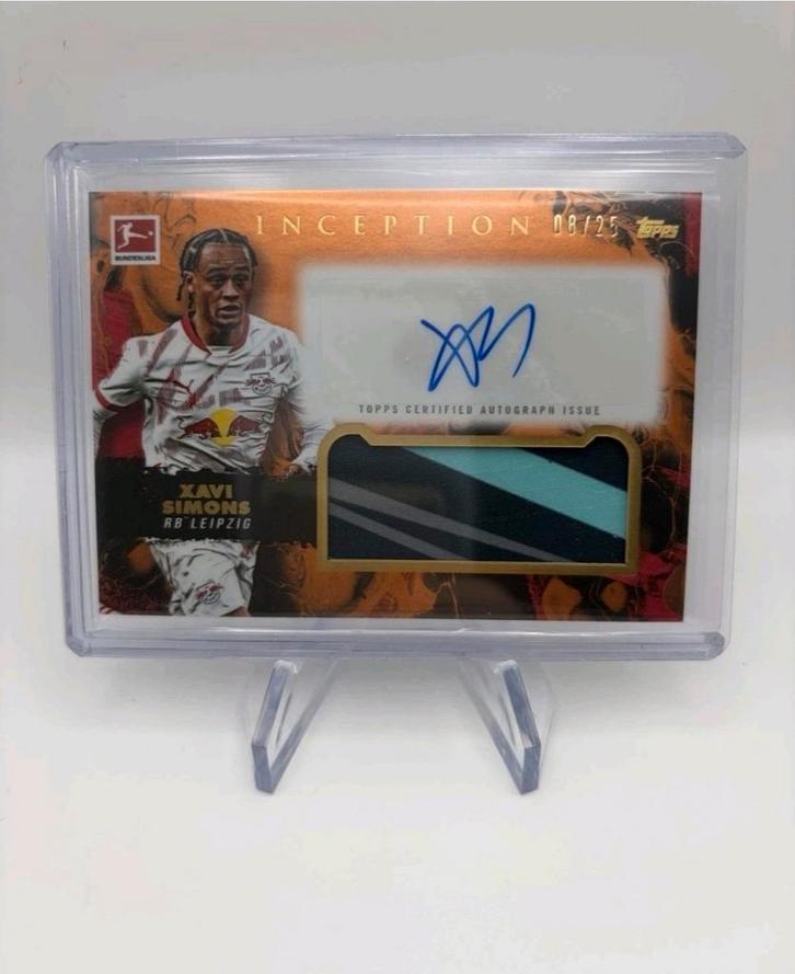Xavi Simons /25 Auto Patch RB Leipzig Topps Inception Bundes, Hobby en Vrije tijd, Stickers en Plaatjes, Zo goed als nieuw, Plaatje