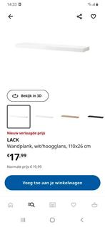 lackwandplank 110cm hoogglans wit., Huis en Inrichting, Kasten | Kledingkasten, Nieuw, Ophalen of Verzenden