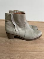 Sch28 - Beige leren Manfield enkellaarzen maat 41 (1), Ophalen of Verzenden, Zo goed als nieuw, Beige
